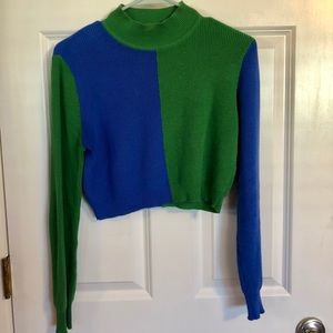 Fashion brand company mock neck sweater